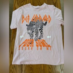 Def Leppard Pink Graphic Tee - 'Pour Some Sugar On Me'